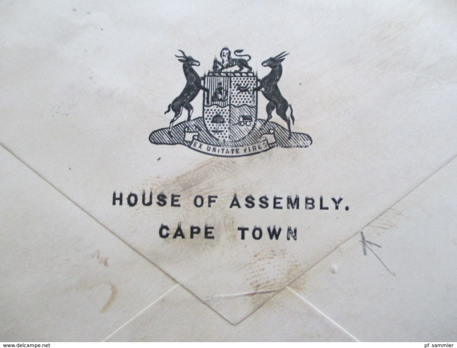 Südafrika 1945 ?!? Beleg Mit Wappen House Of Assembly Cape Town Und Stempel Houses Of Parliament - Brieven En Documenten