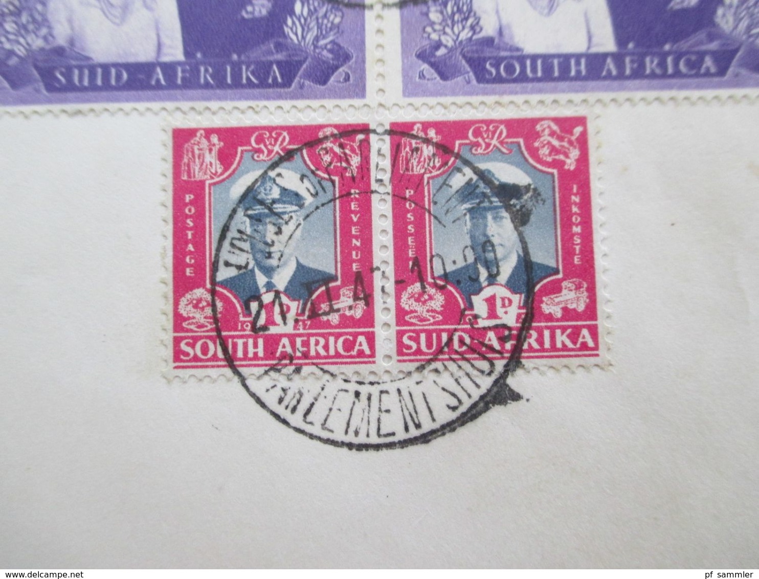 Südafrika 1947 Beleg Mit 3 Paaren South Africa / Suid Africa Stempel Houses Of Parliament Parliament - Cartas