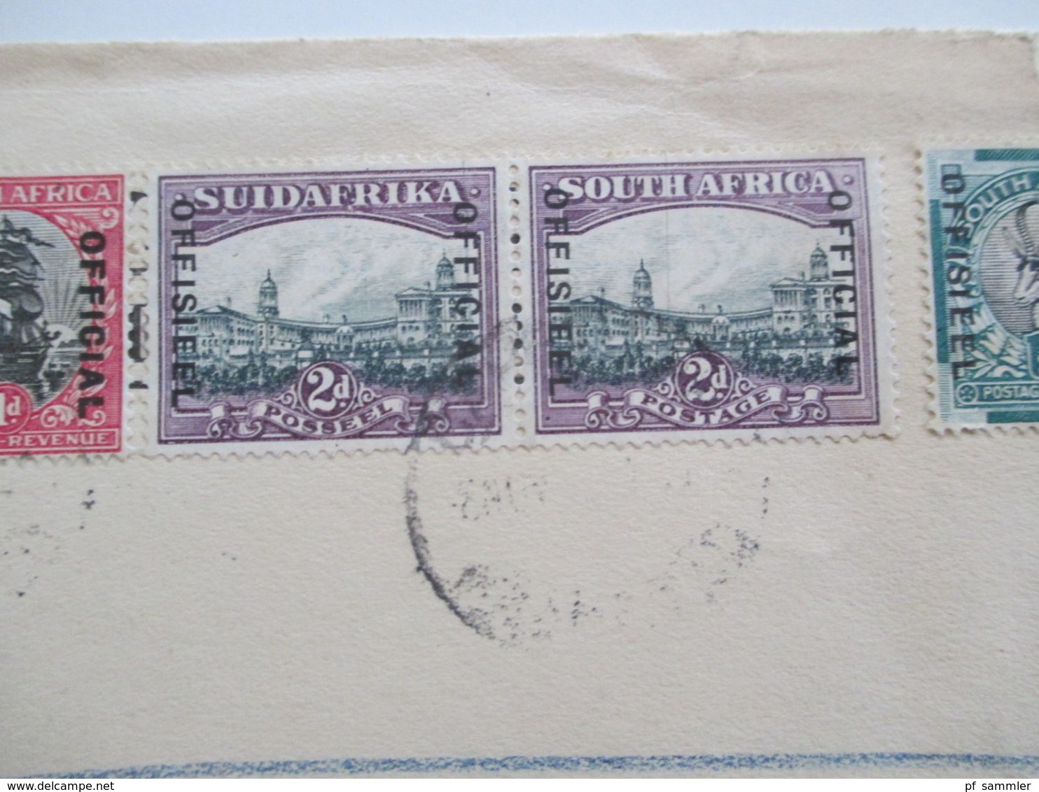 Südafrika 1932 Einschreiben Registered Letter Capetown - Pretoria Marken Mit Aufdruck Official / Offisieel - Cartas