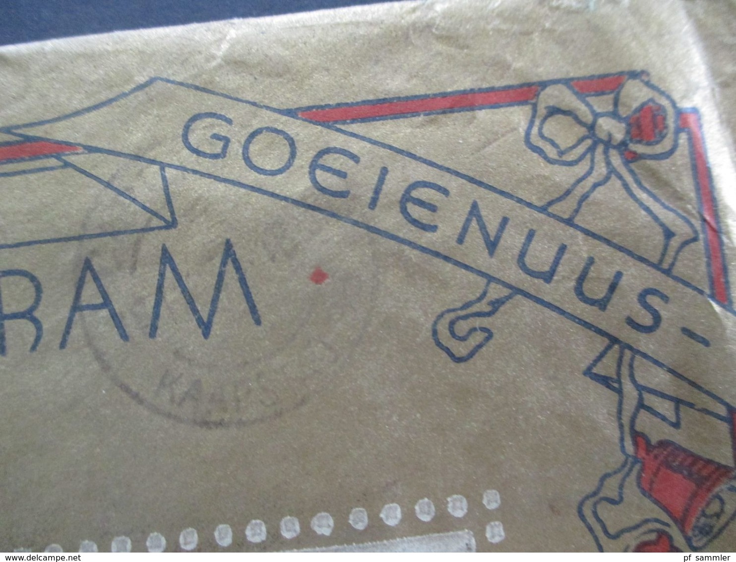 Südafrika Um 1930 ?! Telegram Goldener Umschlag Good News / Goeienuus An Das Parliament Capetown - Storia Postale