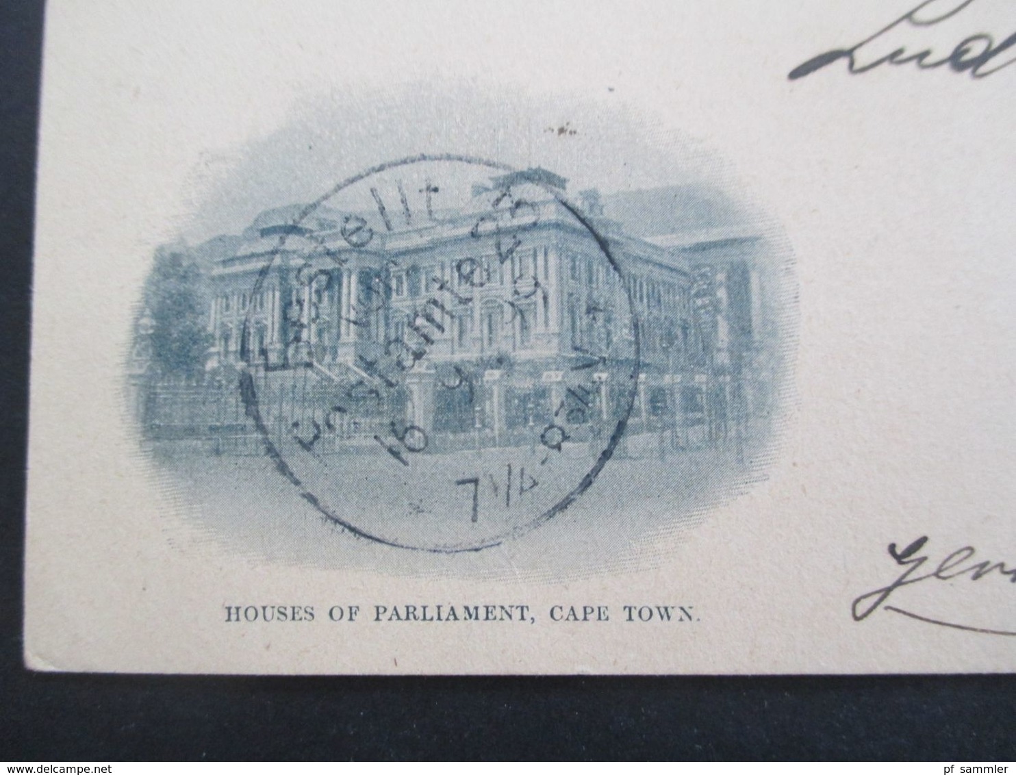 Südafrika Cape Of Good Hope 1899 Ganzsache Mit Bild Houses Of Parliament Cape Town. Stempel Sea Point C.G.H. Nach Berlin - Cabo De Buena Esperanza (1853-1904)