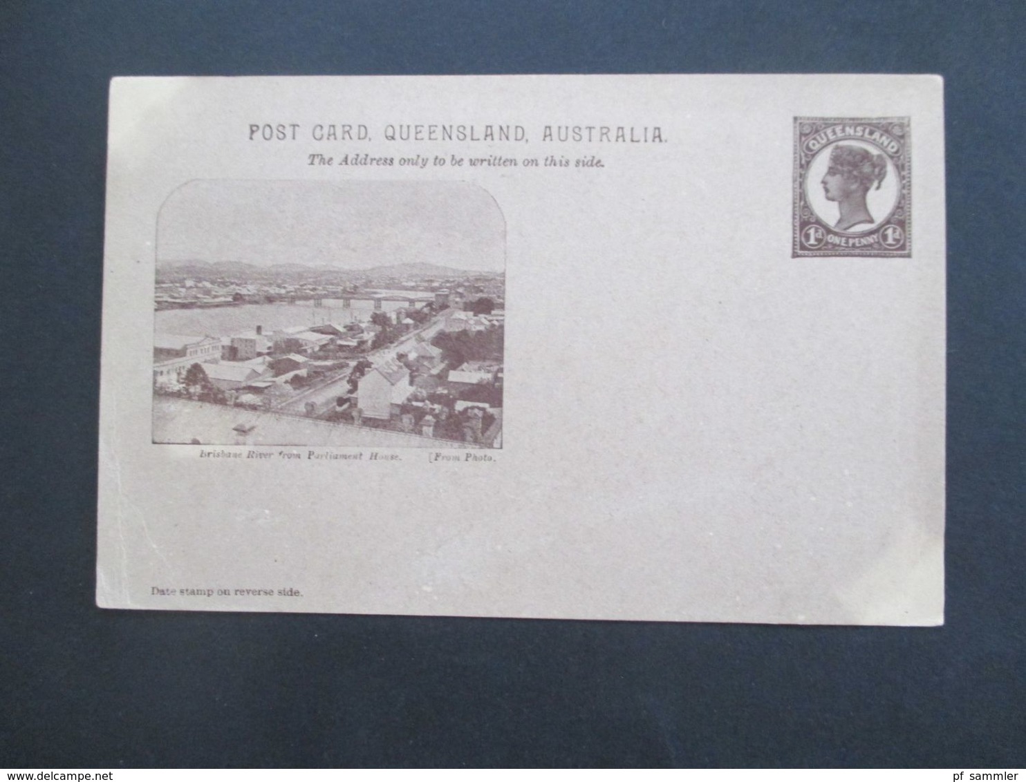 Australien 1898 Queensland Post Card Bildganzsache Brisbane River From Parliament House Entier Postal Ungebraucht - Lettres & Documents