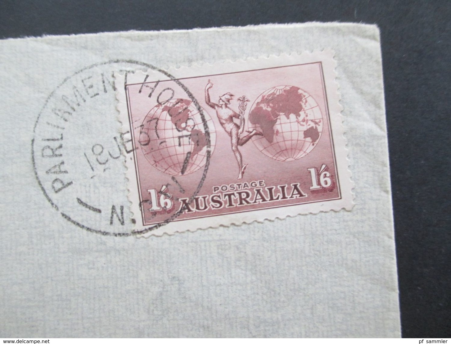 Australien 1937 Per Air Mail/ Luftpost  Stempel Parliament House N.S.W. Nach London Gesendet - Brieven En Documenten