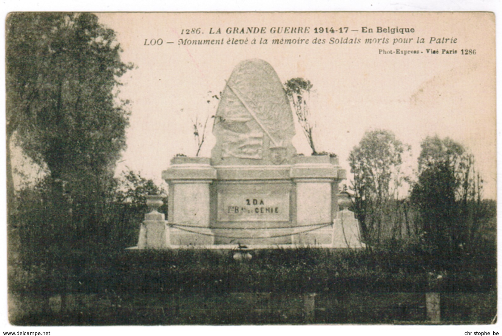 Lo, Loo Monument élevé à La Mémoire Des Soldats Morts Pour La Patrie (pk67445) - Lo-Reninge