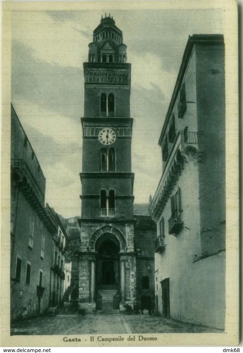 GAETA ( LATINA ) IL CAMPANILE DEL DUOMO - EDIZIONE MANZI - SPEDITA 1930s ( BG4468) - Latina