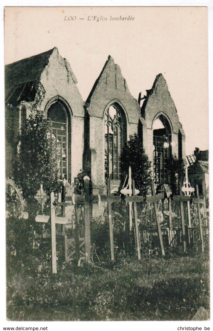 Lo, Loo, L'Eglise Bombardée (pk67451) - Lo-Reninge