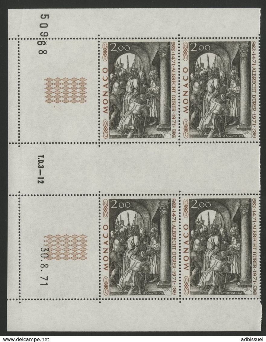 MONACO N° 876 Cote 8.8 € Bloc De 4 Neuf ** (MNH) Avec Coin Daté Du 30/8/71 "Le Christ Devant Pilate" TB/VG - Unused Stamps