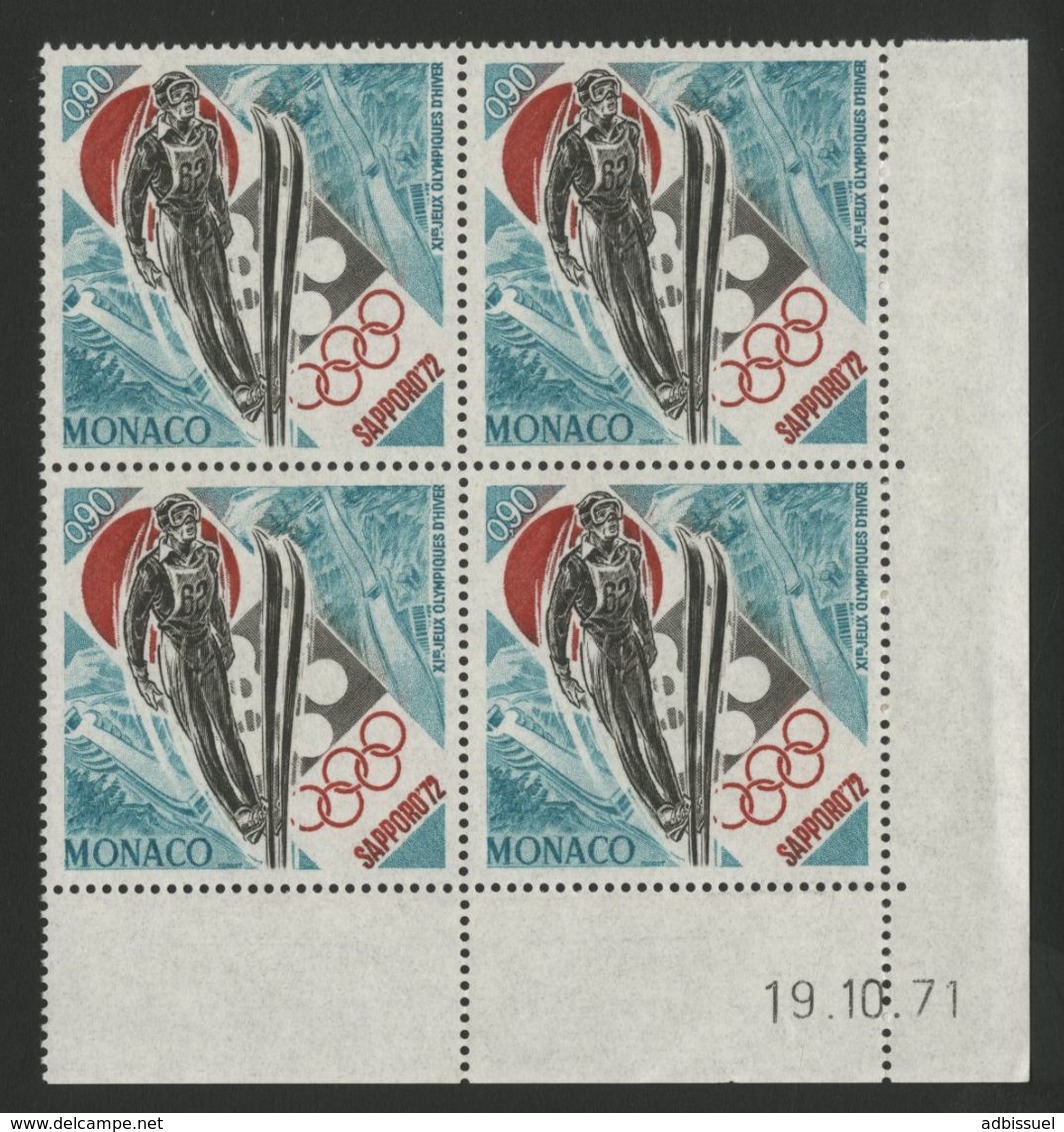 MONACO N° 882 Cote 4.4 € Bloc De 4 Neuf ** (MNH) Avec Coin Daté Du 19/10/71 "J.O SAPPORO 1972" TB/VG - Unused Stamps