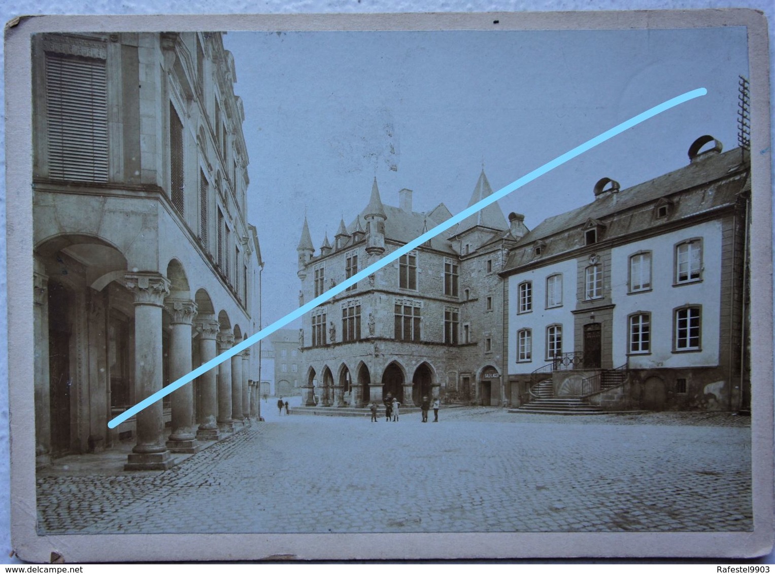 Photo CDV Grand Format ECHTERNACH Grand Place Rathaus Hôtel De Ville Luxembourg Luxemburg - Oud (voor 1900)