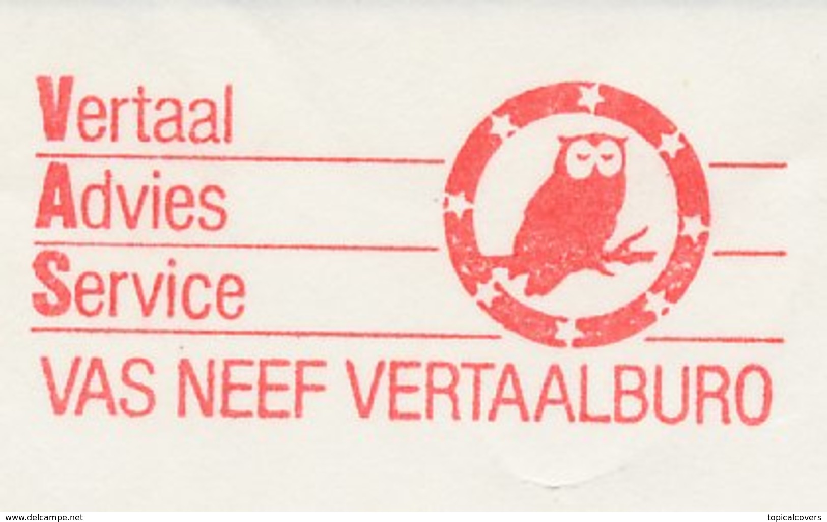 Meter Cut Netherlands 1986 Bird - Owl - Other & Unclassified