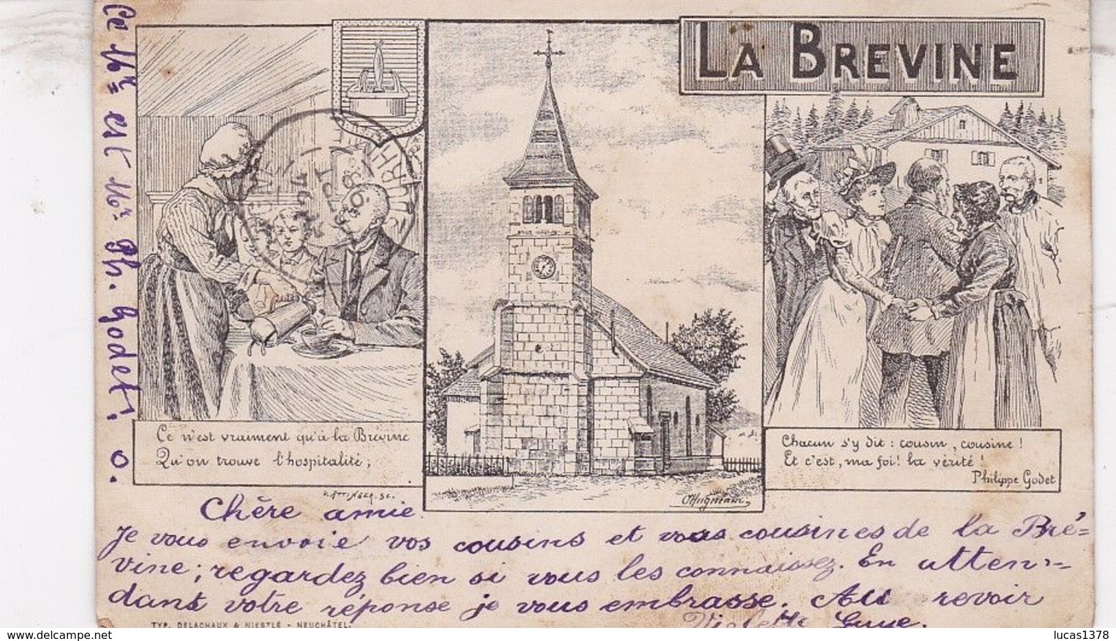 LA BREVINE  / LITHO / HUGUENIN / / CIRC 1898 ! - La Brévine