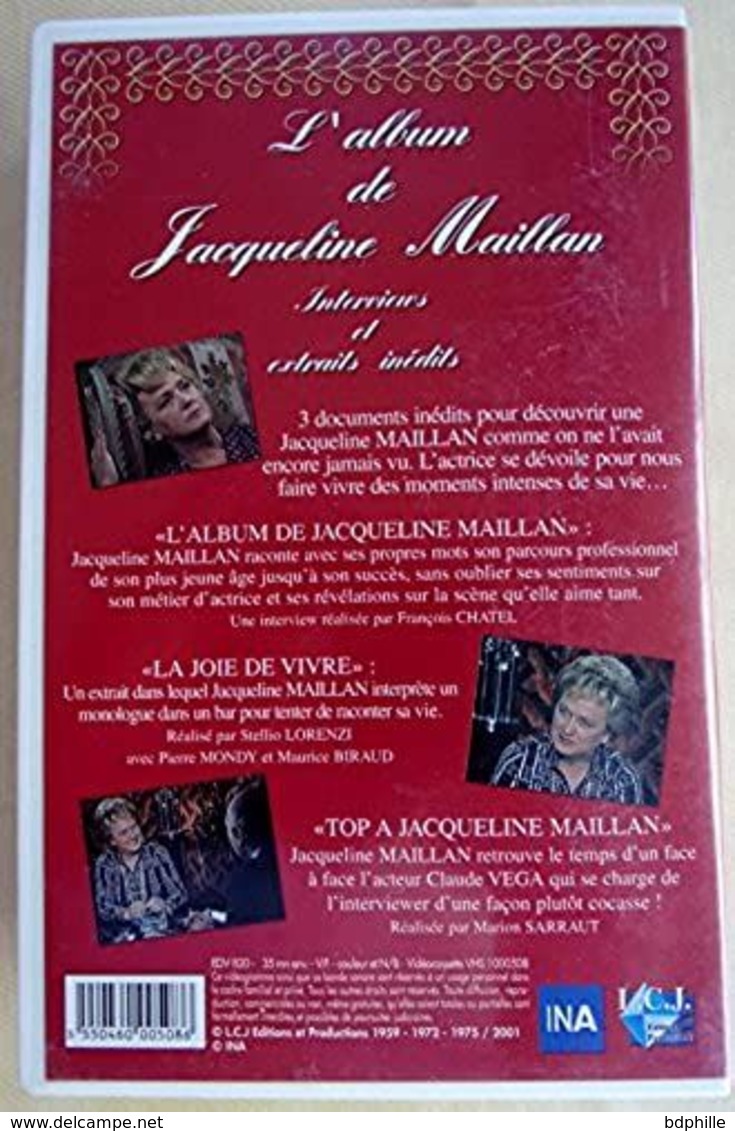 L'album De Jacqueline Maillan, Interviews Et Extraits Inédits VHS - Comedy