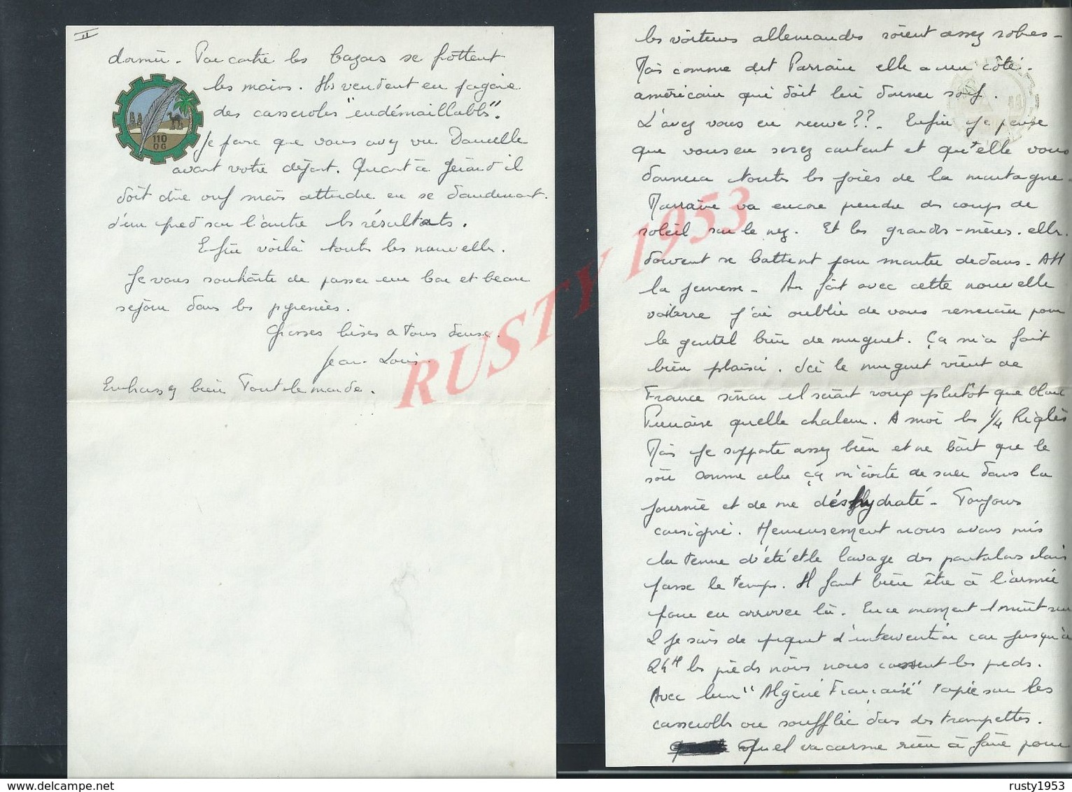 MILITARIA 4 LETTRES AVEC Corp EN FRANCHISE MILITAIRE DU SOLDAT D DUVAL DU 87904 ALGÉRIE POUR Md BILLON PARIS CHÂLET - Guerre D'Algérie