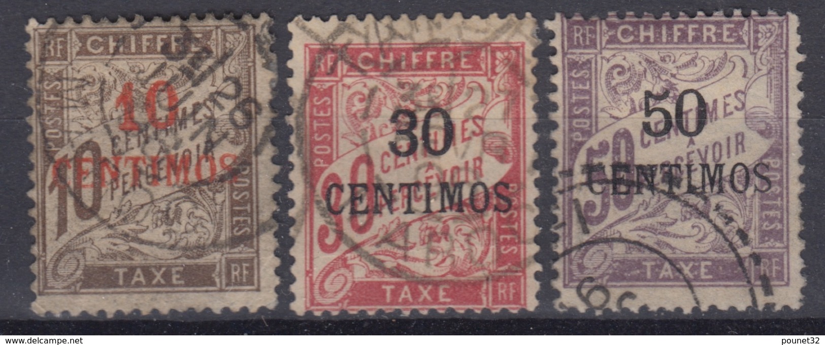 MAROC : TAXES SURCHARGES N° 2/4  OBLITERATIONS CHOISIES - COTE 60 € - Timbres-taxe