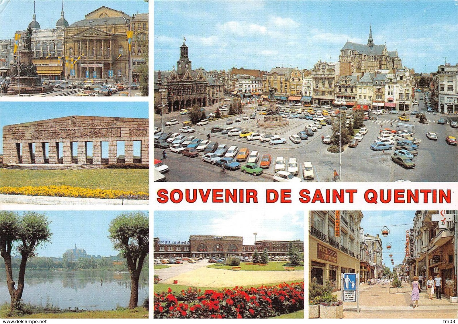 Saint Quentin Gare Voitures Renault 4L R16 R5 Peugeot 204 504 Citroën 2cv Ami Monument Aux Morts - Saint Quentin