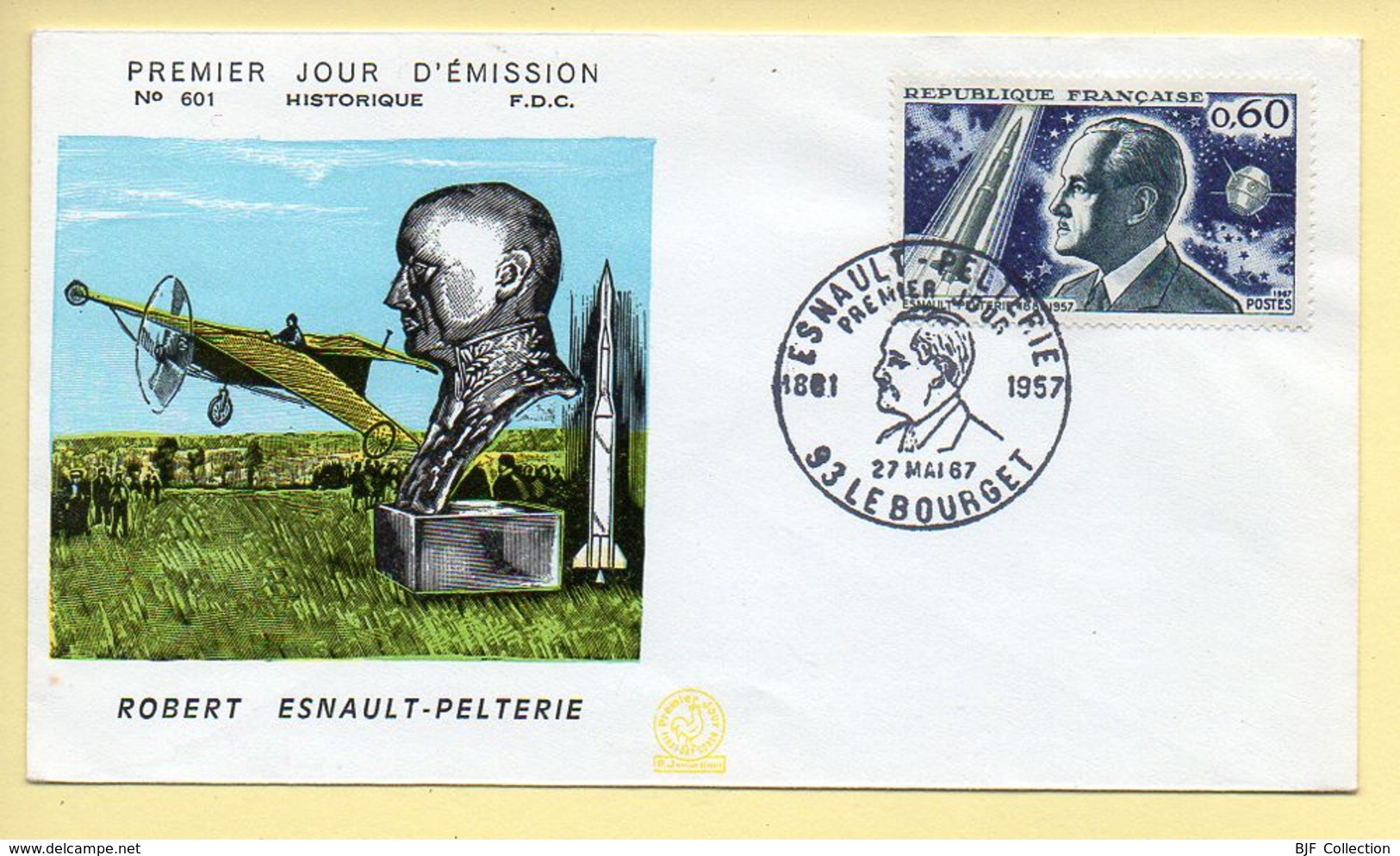 FDC N° 1526 - Robert Esnault-Pelterie - 93 Le Bourget 27/05/1967 - 1960-1969