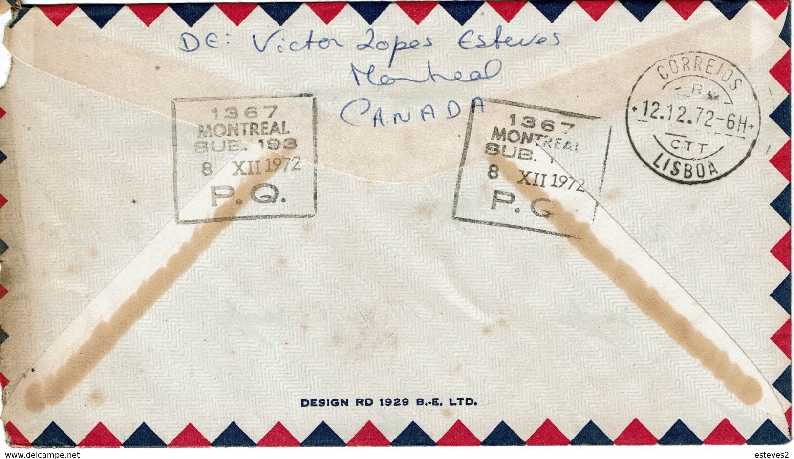 MONTREAL  PQ  , PC  And Registration  Postmarks 1972 , Christmas Stamp , Lisboa - Recomendados