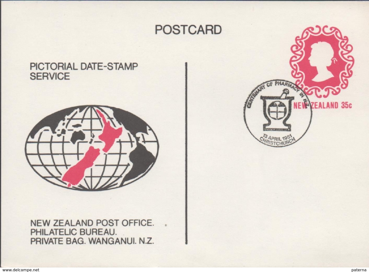 3524   Entero Postal Christchurch 1981, Centenary Of Pharmacy ,Centenario De Farmacia - Entiers Postaux