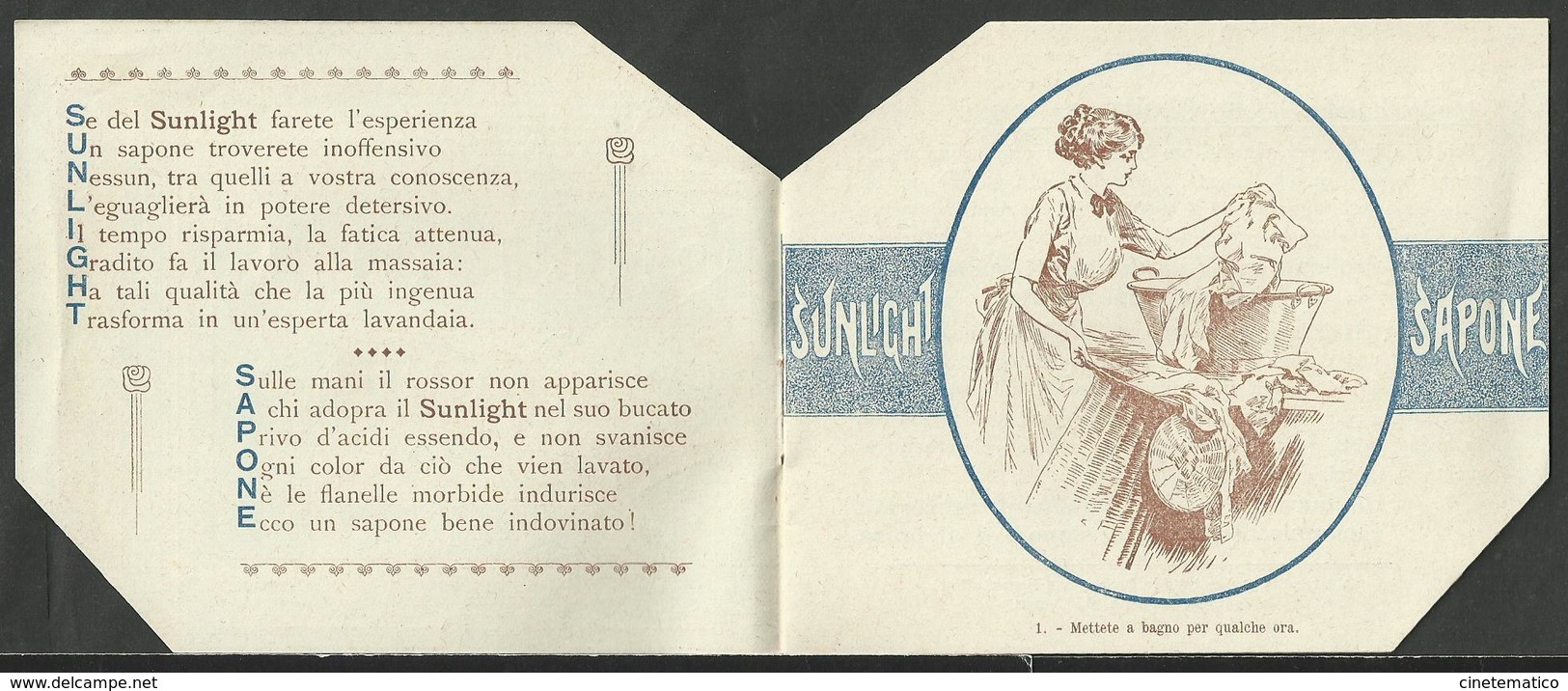 Depliant Pubblicitario SUNLIGHT SAPONE - Cromolitografia - Altri & Non Classificati