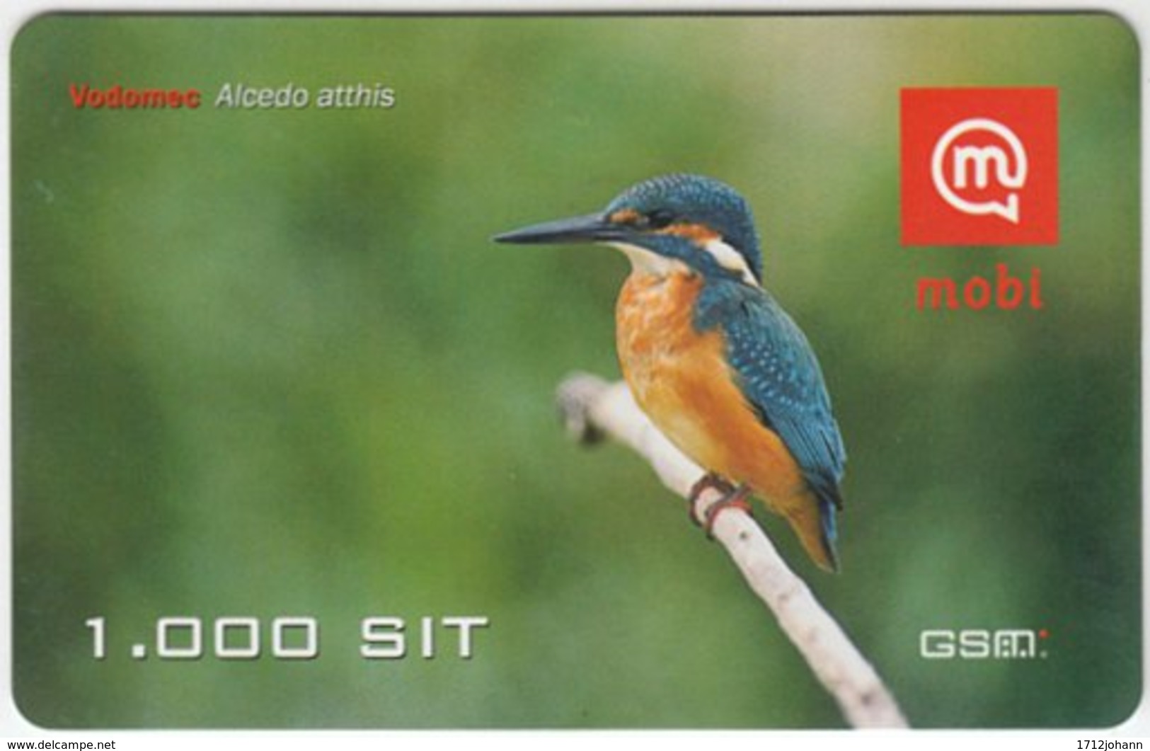 SLOVENIA B-111 Prepaid Mobi - Animal, Bird, Common Kingfisher - Val. 31/12/2008 - Used - Slovenia