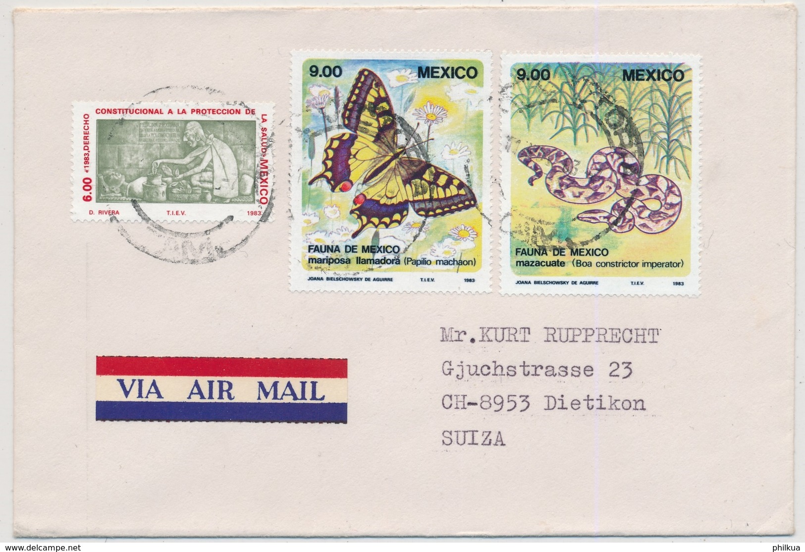 Mexico - Luftpostbeleg Mit Schmetterlinge – Butterflies – Papillons – Mariposas – Бабочки – Borboletas - 蝶 - Farfalle