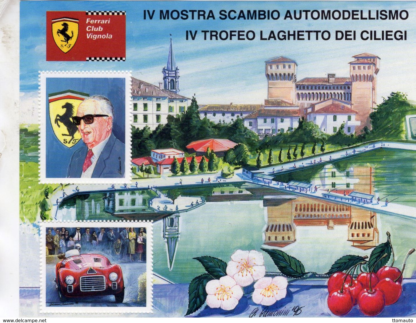 Ferrari Club Vignola  -  Ferrari 125S  -  Enzo Ferrari  -  Artwork Giovanni Cremonini  -   Feuillet Sheet Neuf/Mint/MNH - Automobilismo