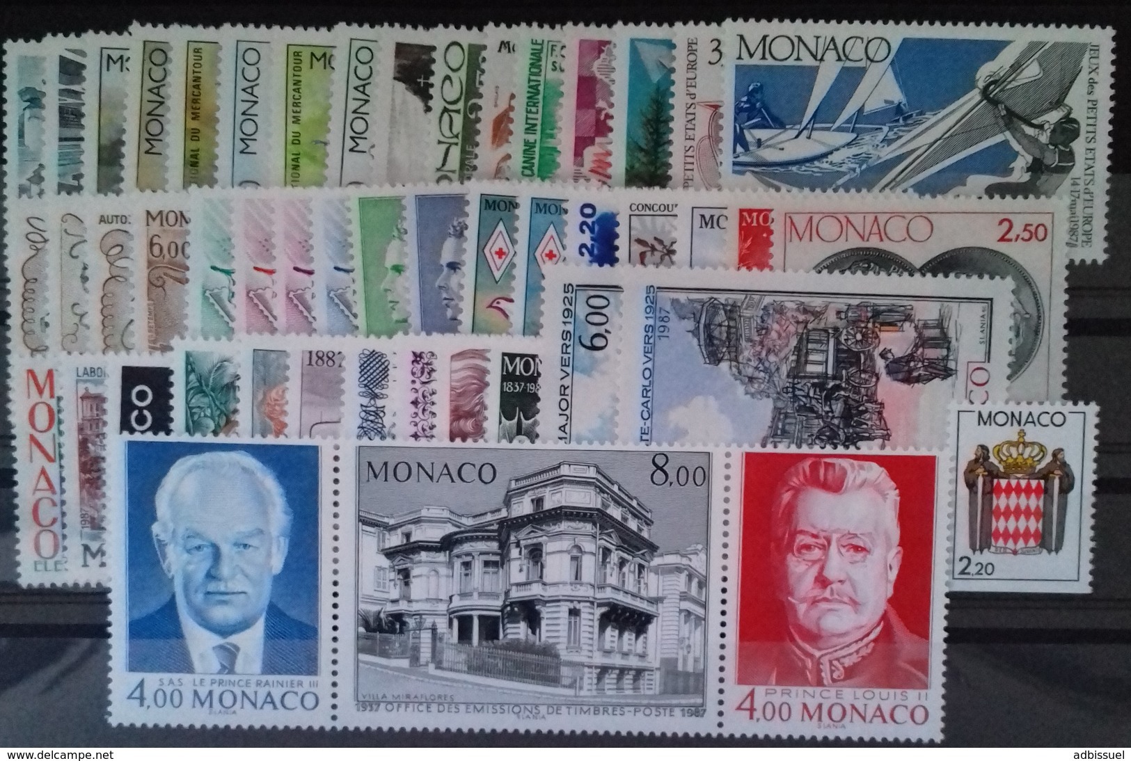 MONACO ANNEE COMPLETE 1987 COTE 132 € NEUFS ** MNH N°1562 à 1613 Soit 52 Timbres. TB - Full Years