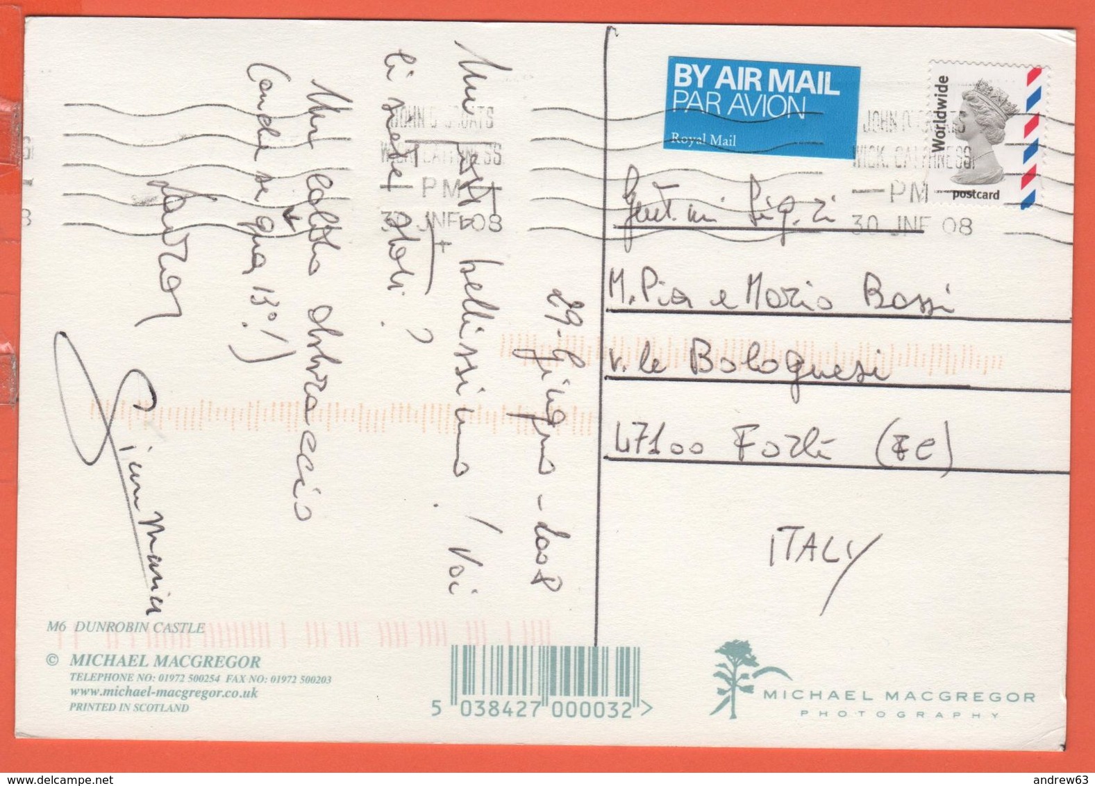 GB - Regno Unito - GREAT BRITAIN - UK - 2008 - Worldwide Postcard - Scozia - Sutherland - Dunrobin Castle - Viaggiata Da - Sutherland