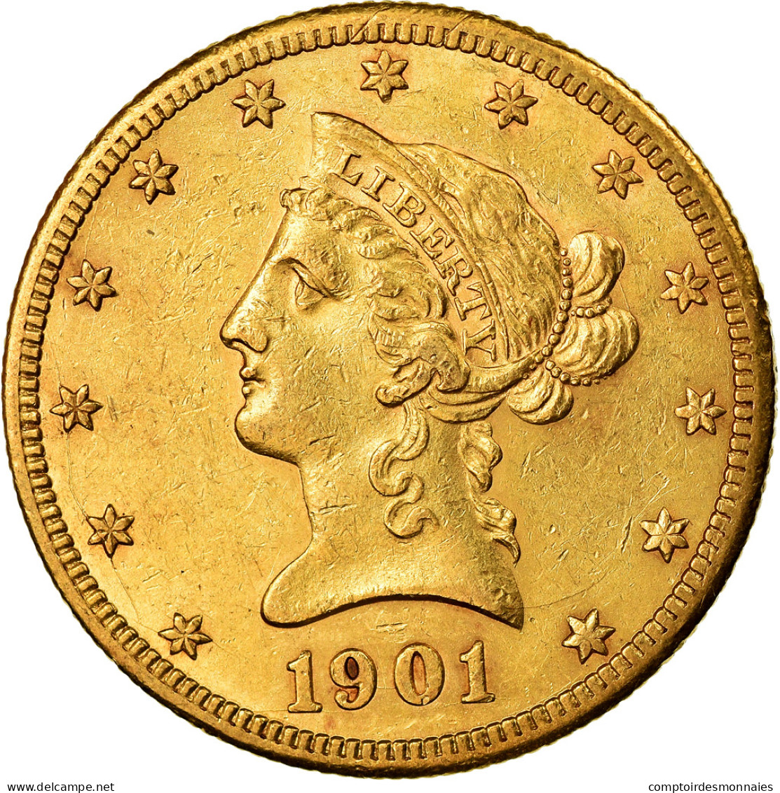 Monnaie, États-Unis, Coronet Head, $10, Eagle, 1901, U.S. Mint, San Francisco - 10$ - Eagle - 1866-1907: Coronet Head
