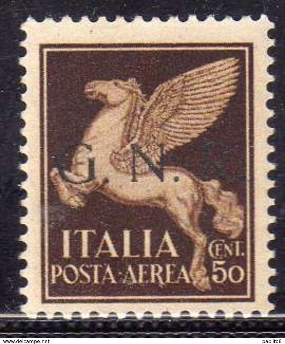 ITALIA REGNO ITALY KINGDOM 1944 RSI GNR POSTA AEREA AIR MAIL CENT. 50c MNH OTTIMA CENTRATURA - Airmail