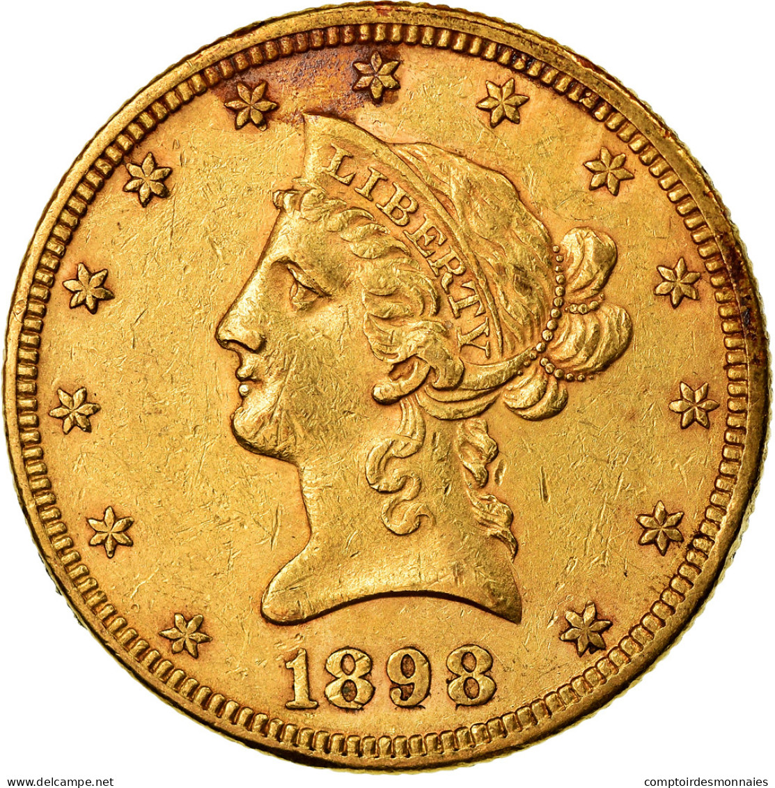 Monnaie, États-Unis, Coronet Head, $10, Eagle, 1898, U.S. Mint, Philadelphie - 10$ - Eagle - 1866-1907: Coronet Head