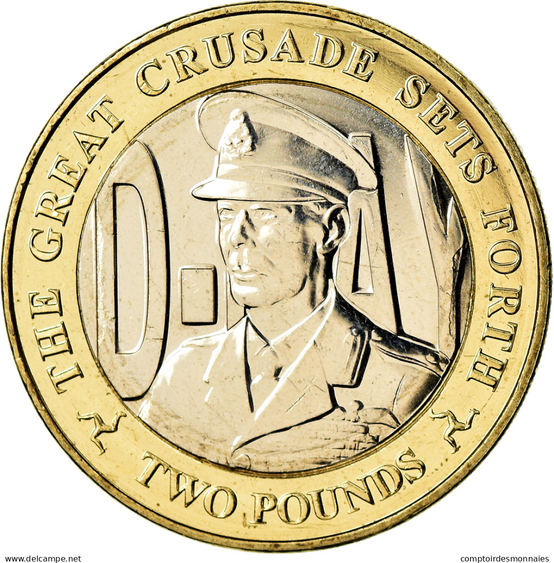 Monnaie, Isle Of Man, 2 Pounds, 2019, Pobjoy Mint, D-Day - George VI, SPL - Isle Of Man