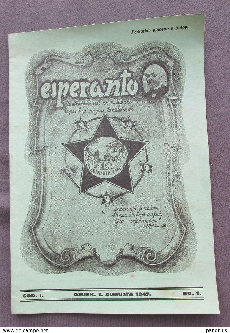 ESPERANTO - MAGAZINE PERIODICAL Year 1947. Ed. OSIJEK CROATIA - People