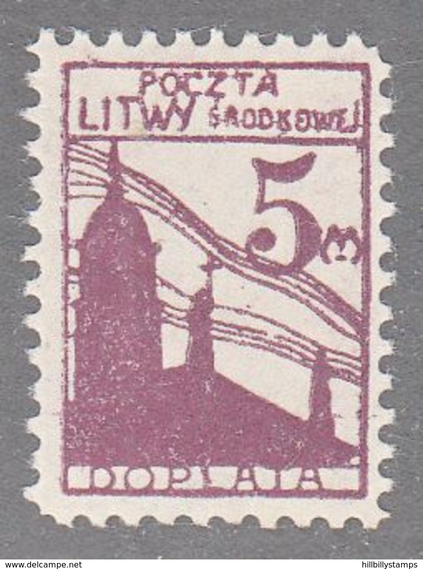 CENTRAL LITHUANIA   SCOTT NO J5   MINT HINGED    YEAR  1920 - Occupations