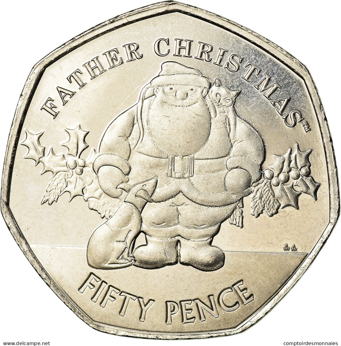 Monnaie, Gibraltar, 50 Pence, 2019, Père Noël, SPL, Cupro-nickel - Gibraltar