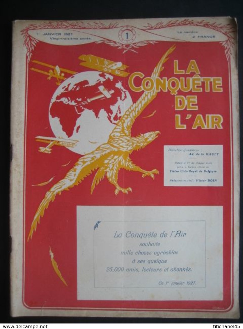 LA CONQUETE DE L'AIR 1927 N°1 - ZACCO A2 - COLOMBOPHILIE -Xe SALON DE L'AERONAUTIQUE PARIS - RENAULT - P. GENESTIN & Cie - Flugzeuge