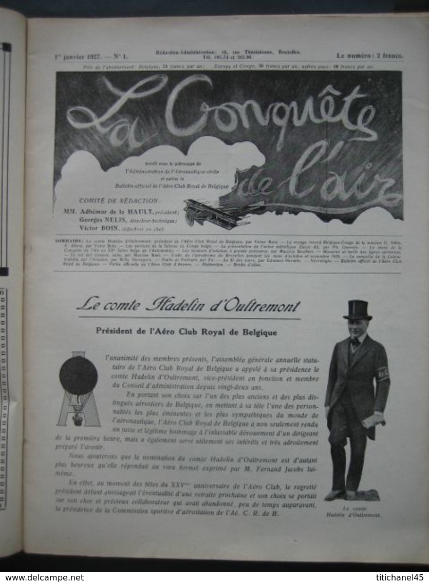 LA CONQUETE DE L'AIR 1927 N°1 - ZACCO A2 - COLOMBOPHILIE -Xe SALON DE L'AERONAUTIQUE PARIS - RENAULT - P. GENESTIN & Cie - Flugzeuge