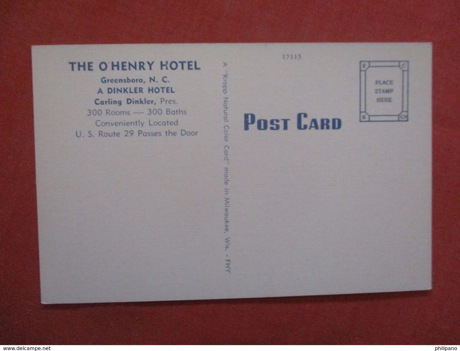 O'Henry Hotel  Greensboro- North Carolina >    Ref 4185 - Greensboro