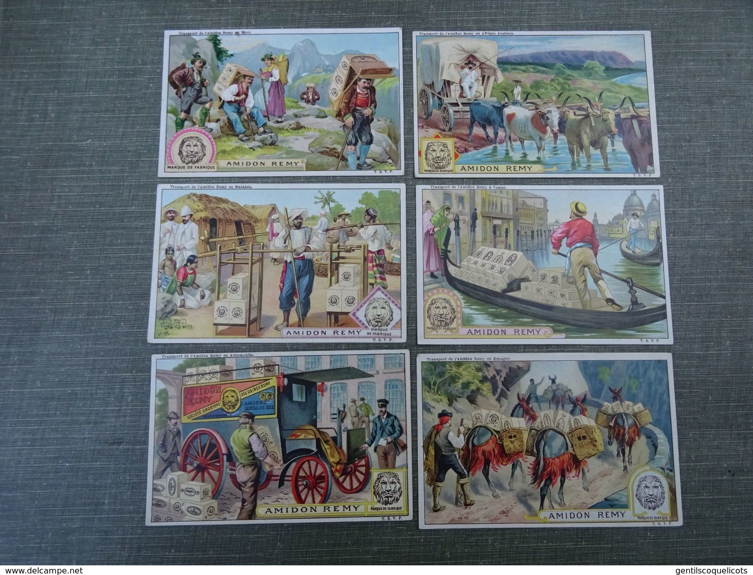 Lot De 15 Chromos Amidon Rémy: Transport De L'Amidon Remy - Other & Unclassified