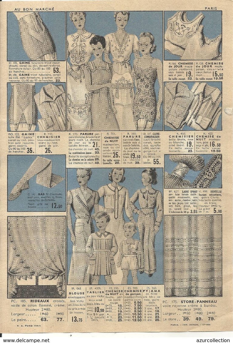 AU BON MARCHE . AVEC ECHANTILLONS DE TISSU - Advertising