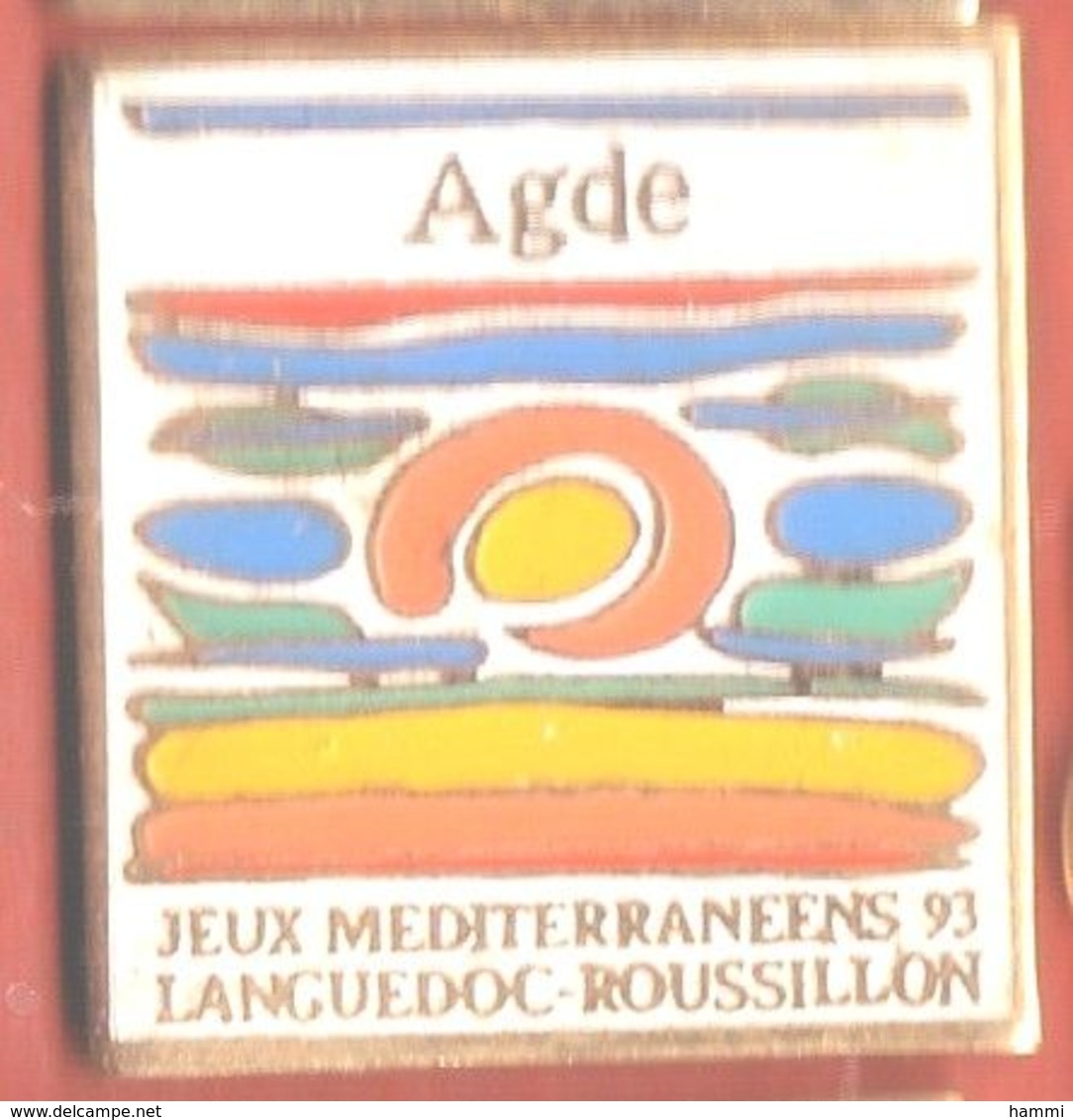 VF75 Pin's Jeux Méditerranéens Languedoc Roussillon AGDE GARD Achat Immédiat - Otros & Sin Clasificación