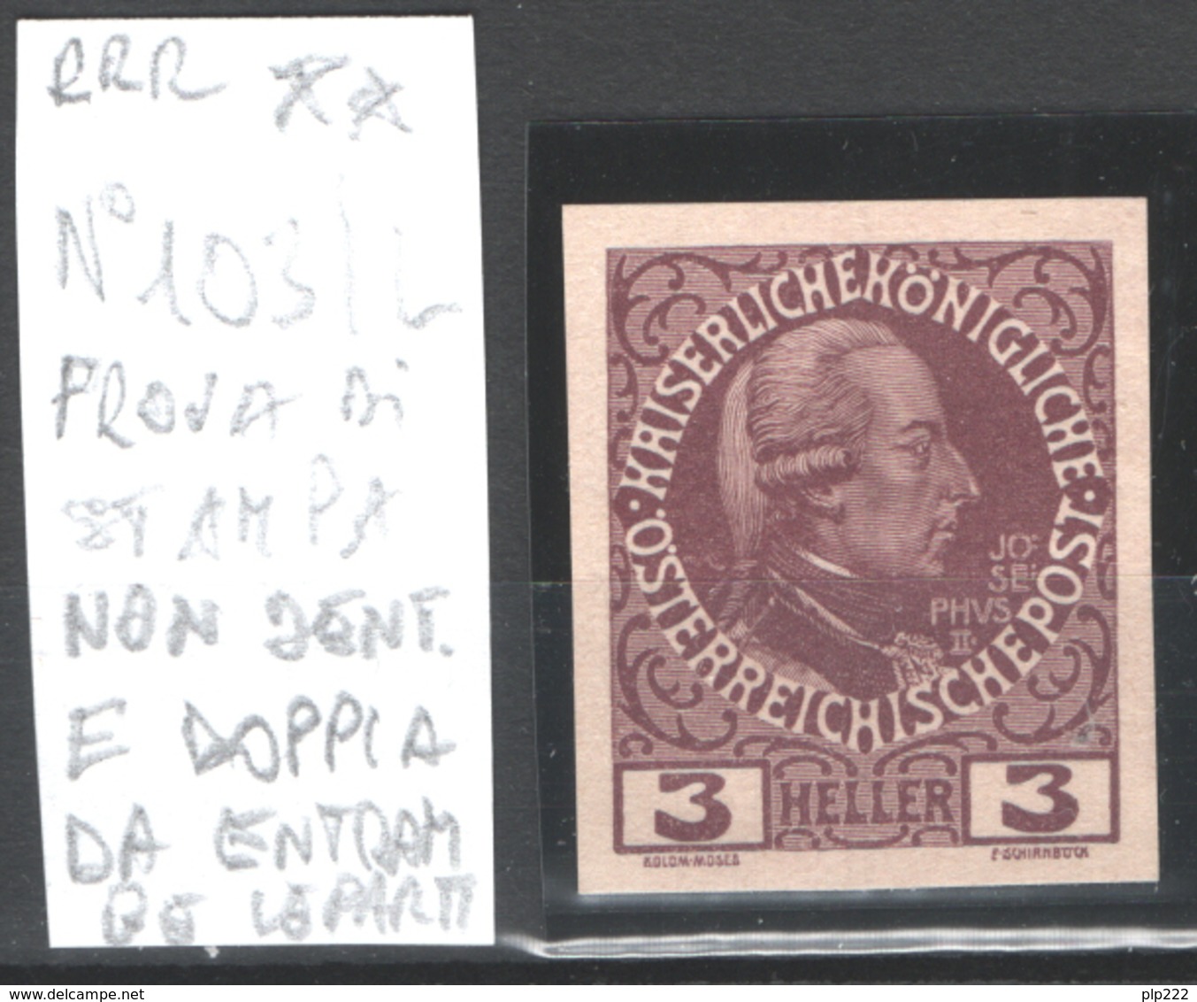 Austria 1908 Unif.103 Proof Double Face (*)/MNG VF/F - Unused Stamps
