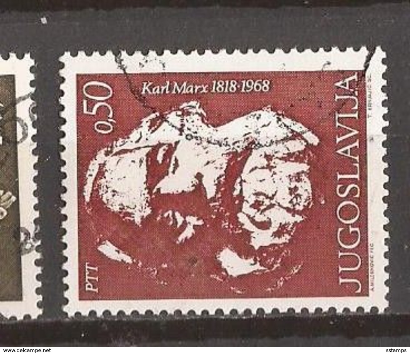 1968  1305  KARL MARX        JUGOSLAVIJA JUGOSLAWIEN   USED - Karl Marx