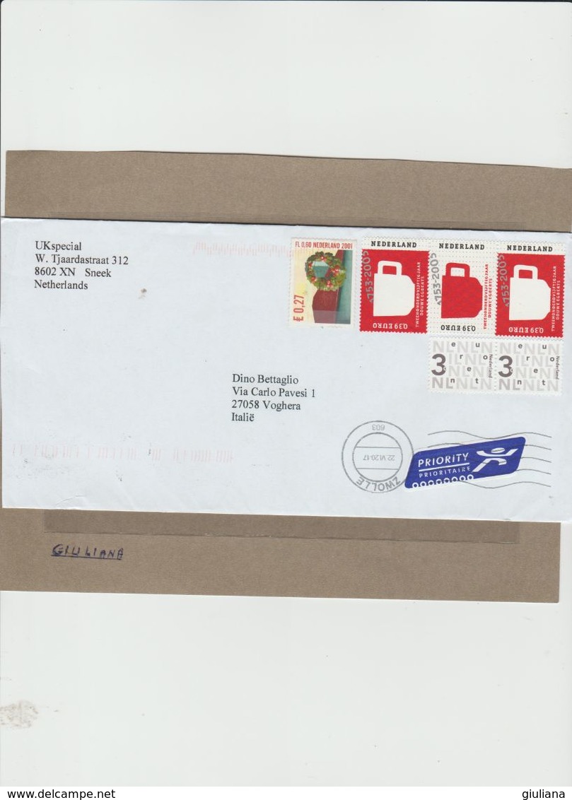 Olanda 2020 - Busta X L'Italia Affrancata Con 6 Stamps - Covers & Documents