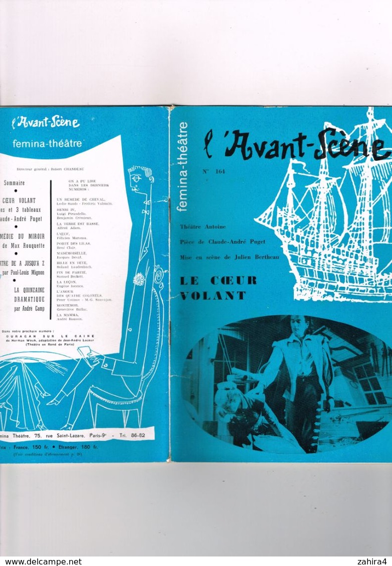 L'Avant-Scène N°164 Femina-théâtre Le Coeur Volant Théâtre Antoine C.A. Puget Geneviève Page D. Sorano C. Minazzoli - Other & Unclassified