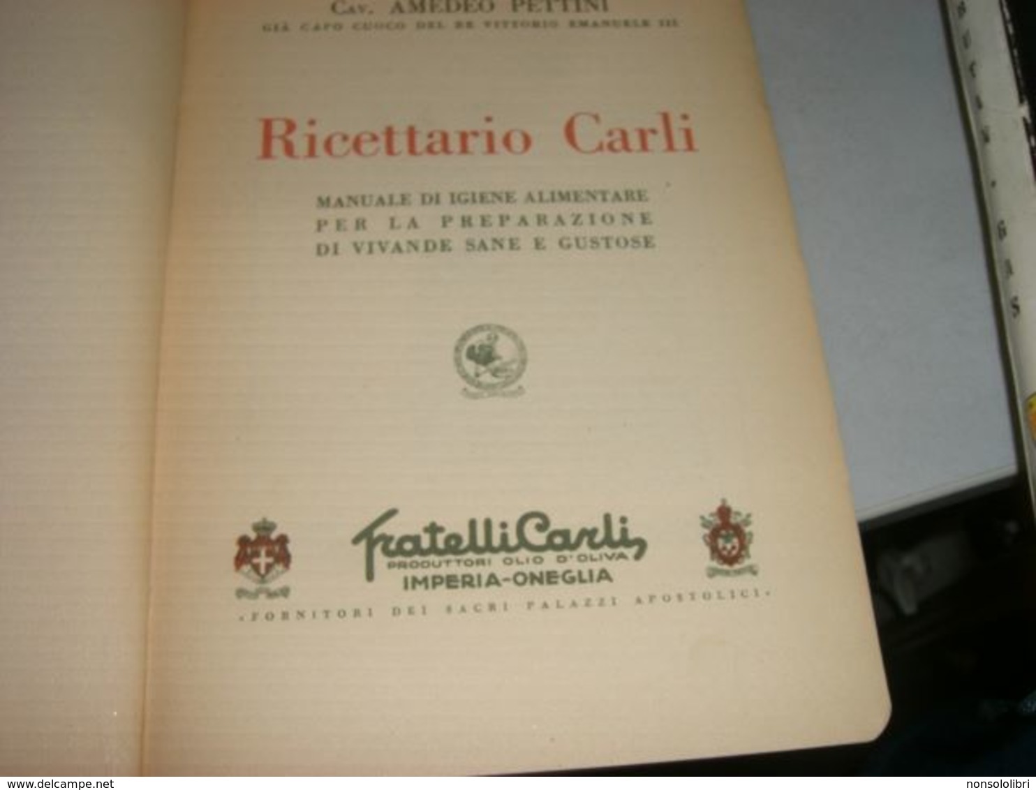 LIBRO RICETTARIO CARLI ILLUSTRATO DA CAPPADONIA 1952 - Huis En Keuken