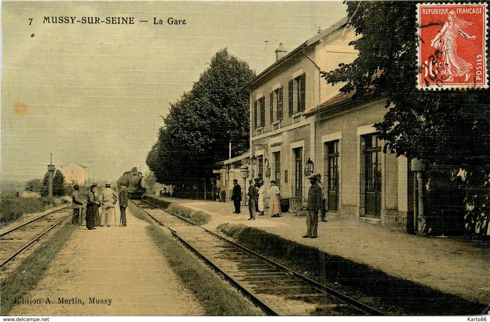 Mussy Sur Seine * La Gare * Train * Ligne Chemin De Fer De L'aube * Toilée Colorisée - Mussy-sur-Seine