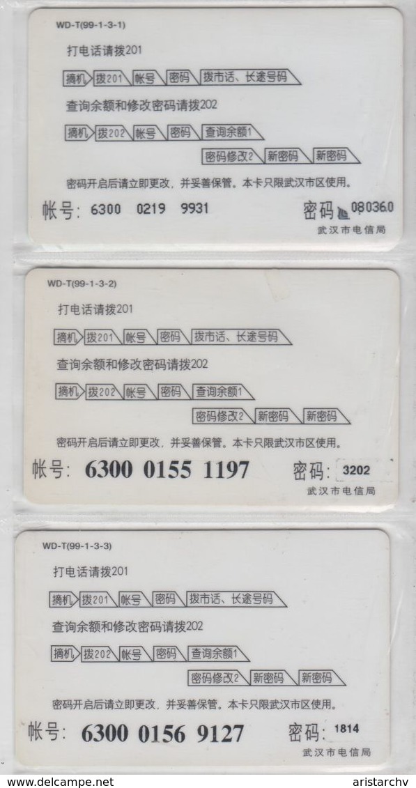 CHINA 1999 PUZZLE SET OF 3 CARDS - Rompecabezas