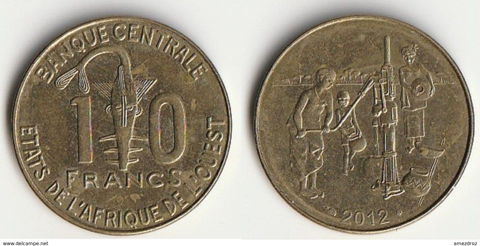 Pièce De 10 Francs CFA XOF 2012 Origine Côte D'Ivoire Afrique De L'Ouest (v) - Elfenbeinküste