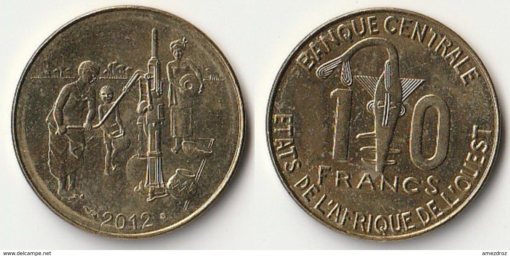 Pièce De 10 Francs CFA XOF 2012 Origine Côte D'Ivoire Afrique De L'Ouest (v) - Ivoorkust